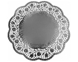 8x Deko-Tortenspitzen rund silber Ø 32 cm