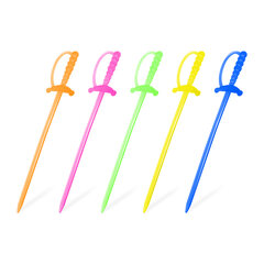 50x Kunststoff-Picker SCHWERT 85 mm farblich sortiert