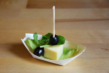 Preview: 100x Fingerfood-Spieße aus Bambus GABEL 90 mm stabil und splitterfrei