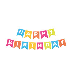 1x Papiergirlanden Geburtstag HAPPY BIRTHDAY bunt 16 x 20 cm Buchstaben + 5m Band