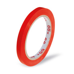 1x Klebeband Markierungsband Beutelverschluss PVC 66m x 9mm  rot