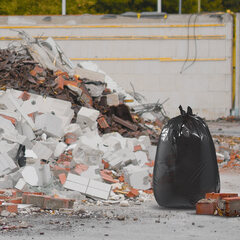 Preview: 100x Bauschuttsack Schwerlastsack 100 µm schwarz 70 x 110 cm 120L