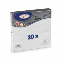 Preview: 20x Servietten 33 x 33 cm 1/4 Falz 3-lagig weiß