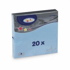 Preview: 1000x Servietten 33 x 33 cm 1/4-Falz 3-lagig hellblau