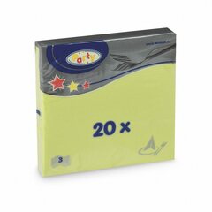 Preview: 1000x Servietten 33 x 33 cm 1/4-Falz 3-lagig gelbgrün