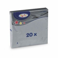 Preview: 20x Servietten 33 x 33 cm 1/4-Falz 3-lagig grau