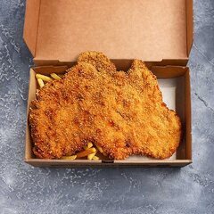 Preview: 1000x Schnitzelboxen aus Mikrowellpappe mit neutralem Motiv 28 x 17 x 6 cm