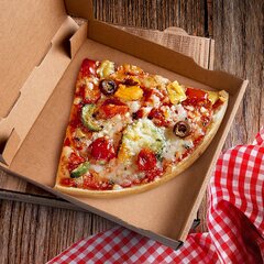Preview: 100x Pizzakarton aus Mikrowellpappe mit neutralem Motiv 20 x 20 x 4 cm
