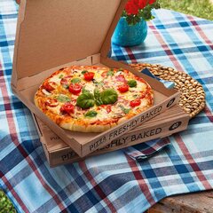 Preview: 100x Pizzakarton aus Mikrowellpappe mit neutralem Motiv 32 x 32 x 4 cm