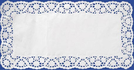 1000x Deko-Tortenspitzen eckig weiß 25 x 38 cm