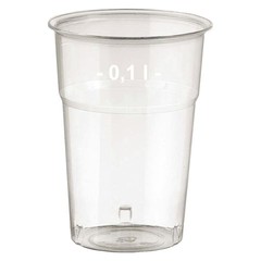 100x Brillant klare Trinkgläser 100ml mit Füllstrich Ø 57 mm