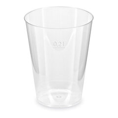 50x Trinkglas Trinkbecher Plastikbecher glasklar mit Eichstrich bei 200ml