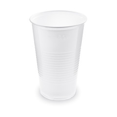 Trinkbecher Getränkebecher weiß mit Eichstrich bei 0,5l | 500 ml PP 