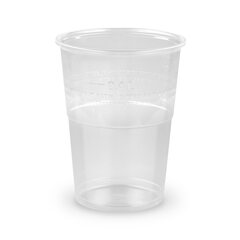 100x Trinkbecher transparent klar mit Eichstrich 0,4l PP