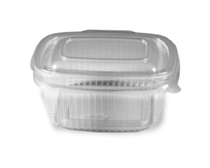 Feinkostbecher klar mit angehängtem Deckel 500 ml PP 