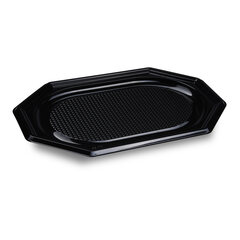 100x Catering-Platte rPET oval schwarz 35 x 24,7 cm