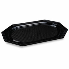 100x Catering-Platte rPET oval schwarz 45 x 30,2 cm