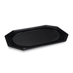 100x Catering-Platte rPET oval schwarz 54 x 36 cm