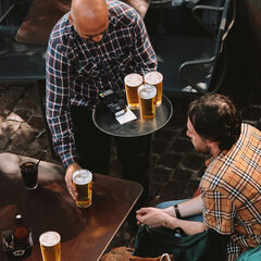 Preview: 1x Gastro Serviertablett rund schwarz Ø37 x 3 cm