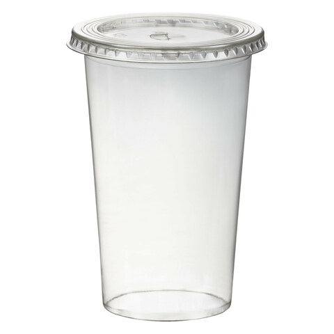 Smoothiebecher inkl. Deckel mit Schlitz 400 ml Ø 95mm PET glasklar 