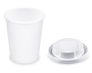 Pappbecher Getränkebecher weiß 150 ml 200 ml Ø 73mm inkl. Trinkdeckel 