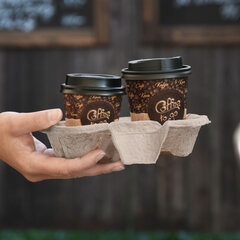 Preview: Getränkehalter Tragetablett Becherhalter 2 Becher Coffee to Go 19x11cm 