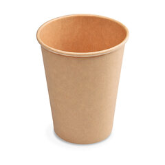 50x Heiß- und Kaltgetränkebecher Pappbecher braun 350ml 420ml 'L' Ø 90mm