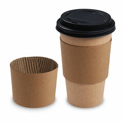 Papier-Manschetten Isolierbanderolen Sleeves braun für Becher Ø 80 mm 