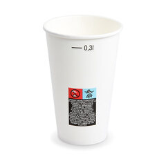 Heiß- und Kaltgetränkebecher Pappbecher FSC Mix/PE weiß 300ml Eichstrich Ø 80mm 