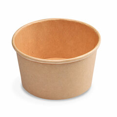 50x Papierbecher Feinkostbecher Eisbecher rund braun 350 ml Ø 11,5 cm