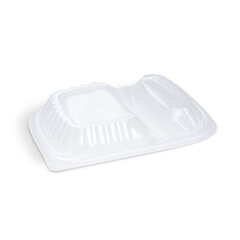 100x Deckel für Mehrweg Menüschalen 2-geteilt 240 x 210 x 30 mm