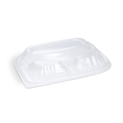 Deckel für Mehrweg Menüschalen 3-geteilt 240 x 210 x 30 mm 