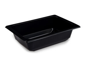 100x Siegelschalen Menüschalen ungeteilt 17,8 x 12,7 x 5 cm schwarz 600ml