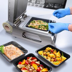 Preview: 1x Siegelgerät WX-78600 - 700 Watt / 230 Volt inkl. 300 Suppen- Menüschalen Siegelfolie und passendem Siegelrahmenahmen