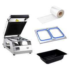 1x Siegelgerät WX-78600 - 700 Watt / 230 Volt inkl. 300 Suppen- Menüschalen Siegelfolie und passendem Siegelrahmenahmen