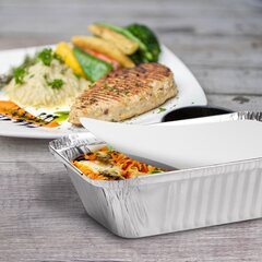 Preview: 1000x Aluschale Menüschale für Pastagerichte 660ml 186x137x49mm