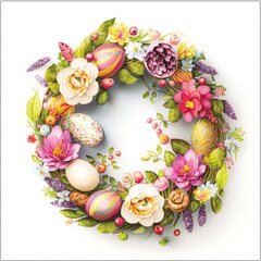 20x Osterservietten 3-lagig 33 x 33 cm Motiv Osterkranz