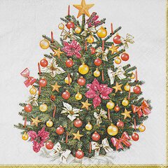 40x Weihnachtsservietten 3-lagig 33 x 33 cm Weihnachtsbaum