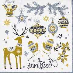 20x Weihnachtsservietten 3-lagig 33 x 33 cm Weihnachtsdeko