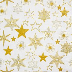 20x Weihnachtsservietten 3-lagig 33 x 33 cm goldene Sterne