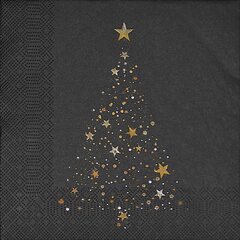 20x Weihnachtsservietten 3-lagig 33 x 33 cm Weihnachtsbaum in der Nacht