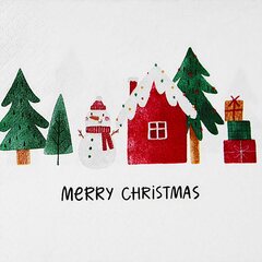 1000x Weihnachtsservietten 3-lagig 33 x 33 cm Weihnachtsdorf