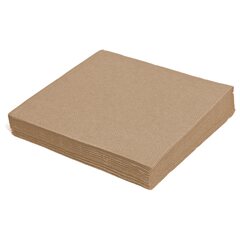 250x Servietten 24 x 24 cm 1/4 -Falz 2-lagig natur braun