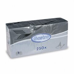 Preview: 1000x Servietten 33 x 33 cm 1/4 -Falz 2-lagig grau