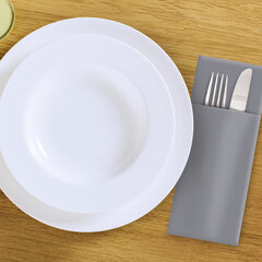 Preview: 50x Servietten Bestecktaschen CutleryStar 2-lagig 38 x 32 cm grau