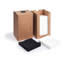 Preview: 1000x Serviette im Spenderkarton Premium Airlaid schwarz 20x20 cm i 1/4 -Falz stoffähnlich hochwertig 