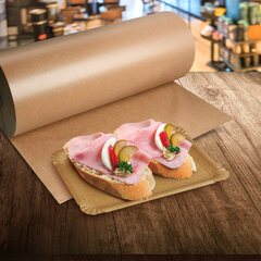 Preview: 10 Rollen Einschlagpapier Packpapier Lebensmittel Rolle 50cm breit 10 kg braun