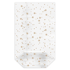 1000x Kreuzbodenbeutel klar mit Sternen gold  95 x 160 + 40mm mit verschweißtem Boden