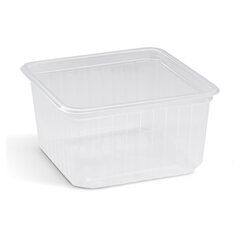 50x Rechteckschale Quadroboxx Salatschale 115x115x61mm PP transparent 500ml