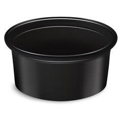 Dressingbecher Feinkostbecher schwarz PP 80 ml Ø 70 mm 